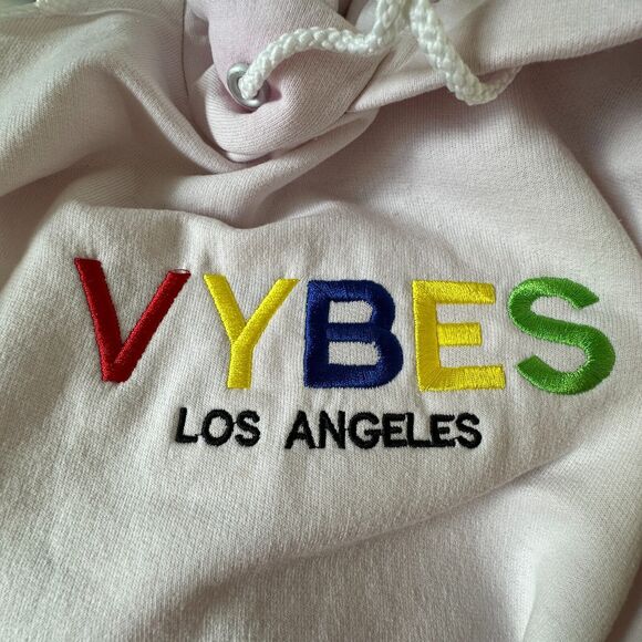 RARE Saint Luis NYC Light Pink Sweatshirt Hoodie VYBES Los Angeles David Bowie M - Picture 5 of 16
